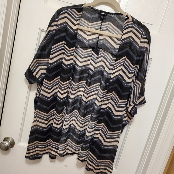 Torrid Chevron Print Hacci Knit Dolman Car… - Picture 2 of 7